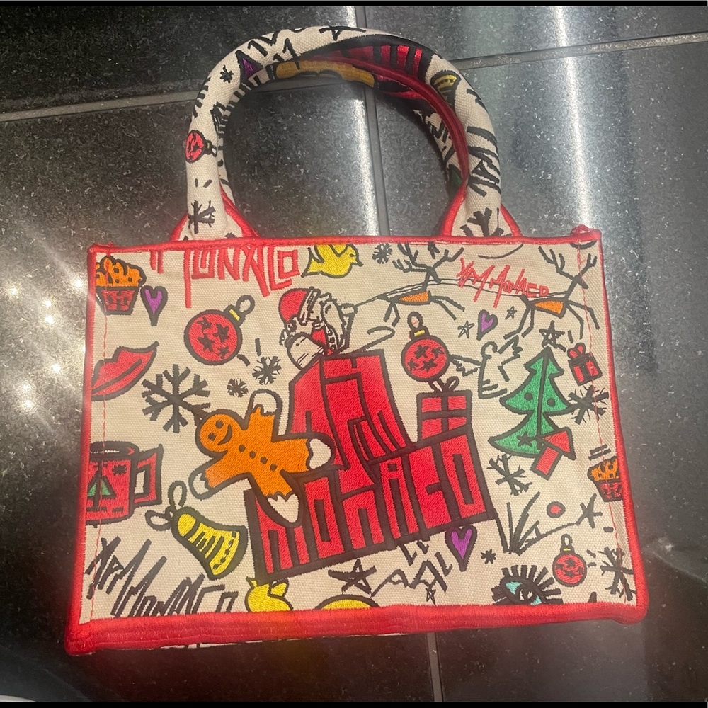 APM Monaco bag NEW NEVER WORN in rigid canvas. Christmas collection.